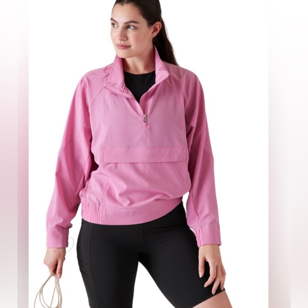 Athleta Boundless Popover Top in Maritima Pink, sz XL